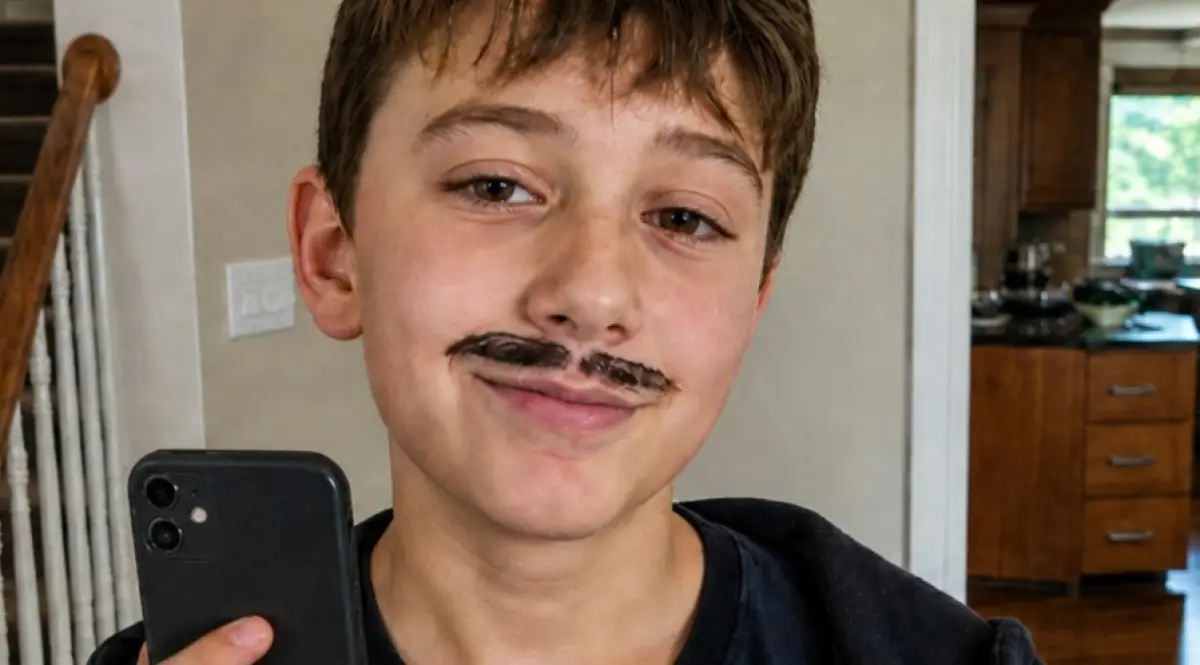 Cara Unik Anak Inggris Kelabui Filter Usia Pakai Kumis Palsu