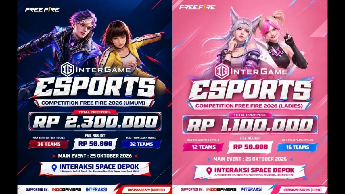 Intergame Bersiap Gelar Turnamen Free Fire 2026, Puluhan Tim Siap Unjuk Gigi (FOTO: Intergame)