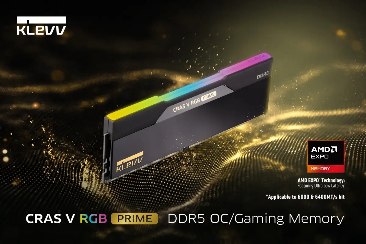 KLEVV Luncurkan CRAS V RGB PRIME DDR5, RAM Gaming dengan Desain Premium dan Performa Tinggi